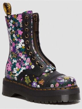 {Dr. Martens} Sinclair Hi Vintage  Floral Platform Lace-Up Combat Boots